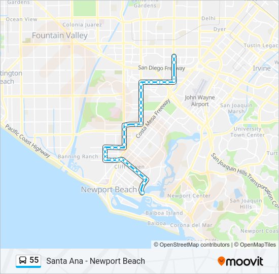 55 Bus Line Map