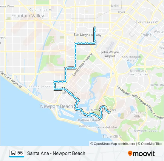 55 Bus Line Map