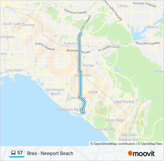 57 Bus Line Map