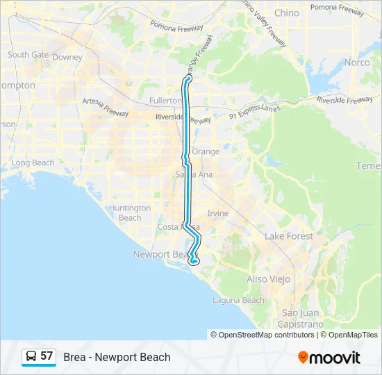 57 Bus Line Map