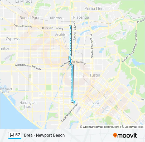 57 Bus Line Map