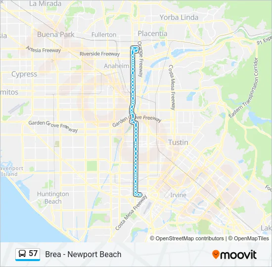57 Bus Line Map