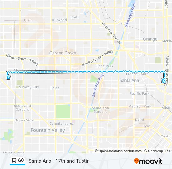 60 Route: Schedules, Stops &amp; Maps - Santa Ana - 17th and Tustin 