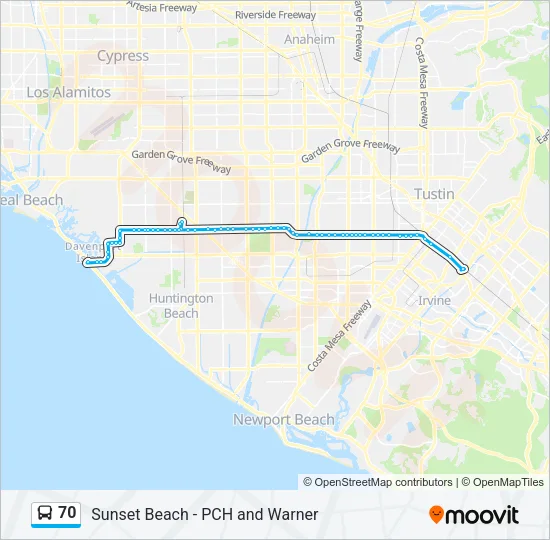 70 Bus Line Map