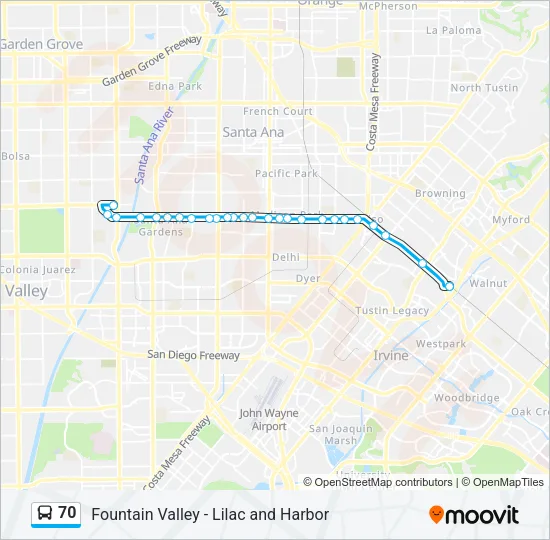 70 Bus Line Map