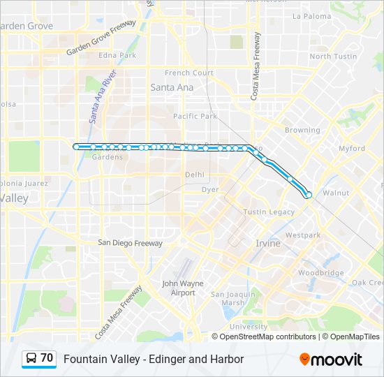 70 bus Line Map