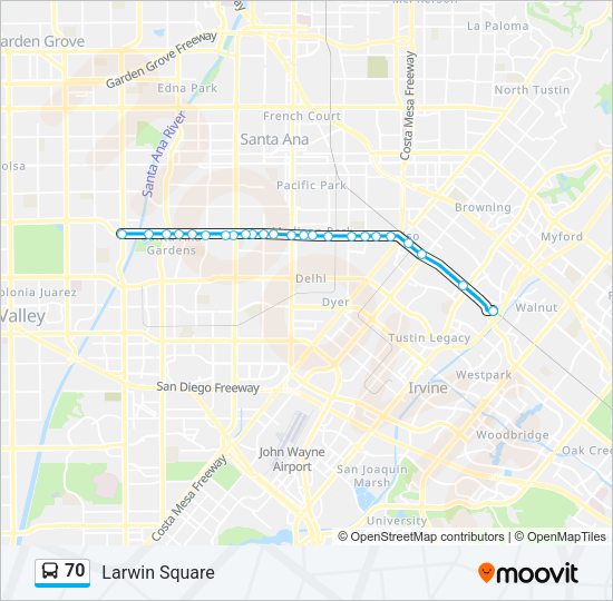 70 Bus Line Map