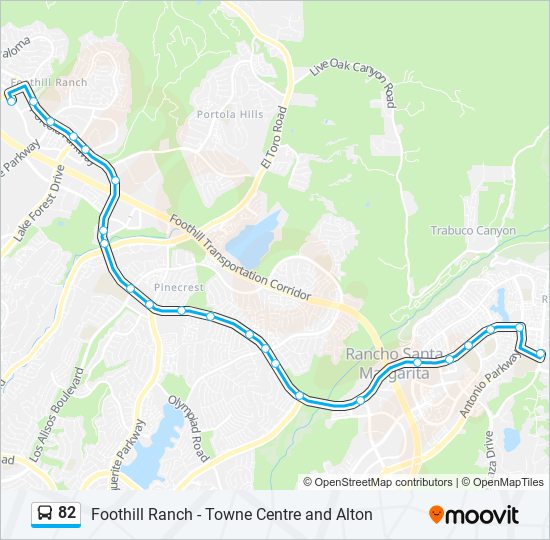 Mapa de 82 de autobús