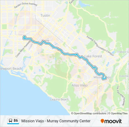 86 Bus Line Map