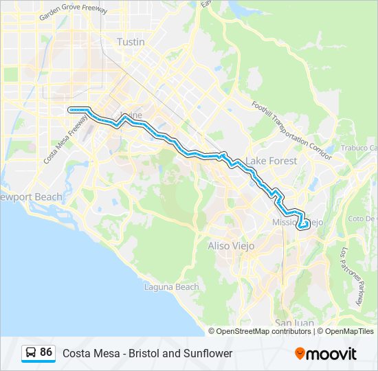 86 bus Line Map