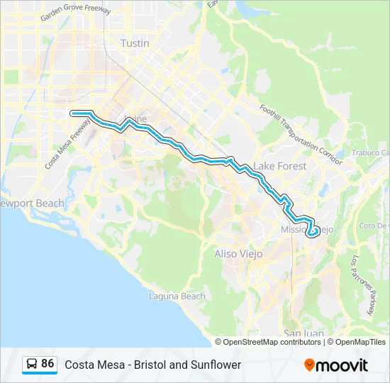86 Bus Line Map