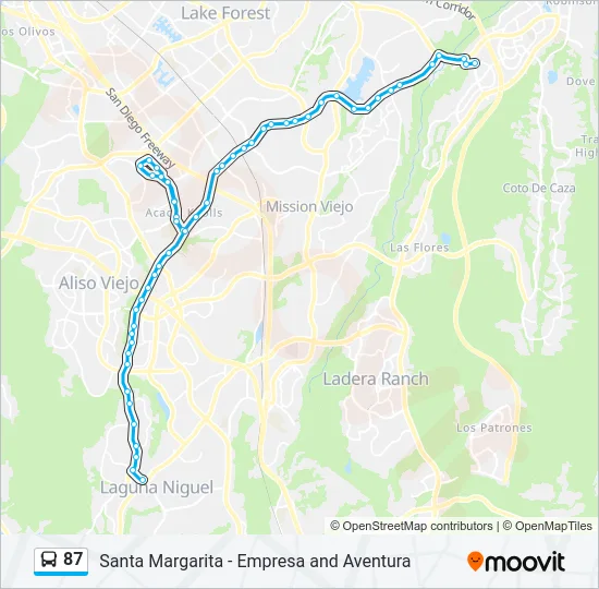 87 Bus Line Map
