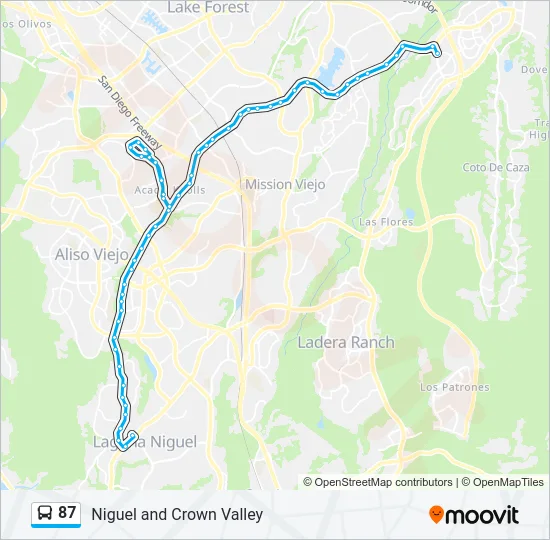 87 Bus Line Map