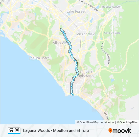 90 Bus Line Map