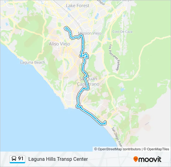 91 Bus Line Map