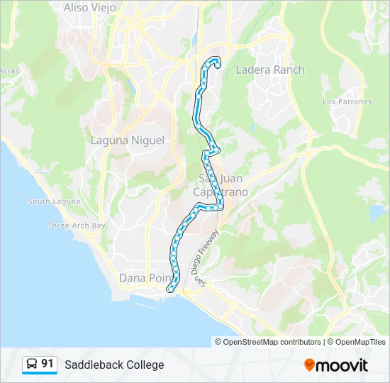 91 Bus Line Map