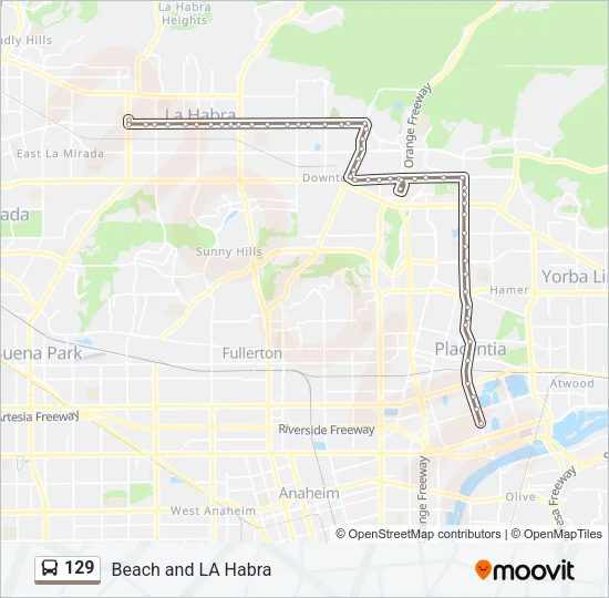 129 Bus Line Map