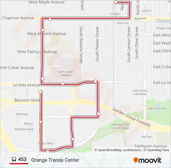 453 Bus Line Map