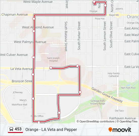 453 Bus Line Map