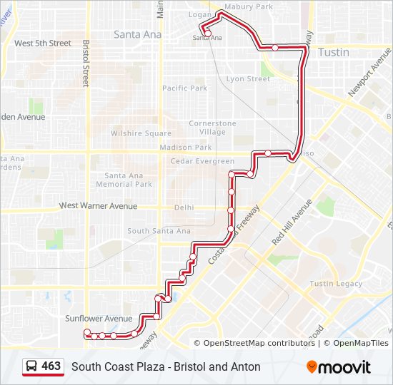 South Coast Plaza Map Pdf 463 Route: Schedules, Stops & Maps - South Coast Plaza - Bristol And Anton  (Updated)