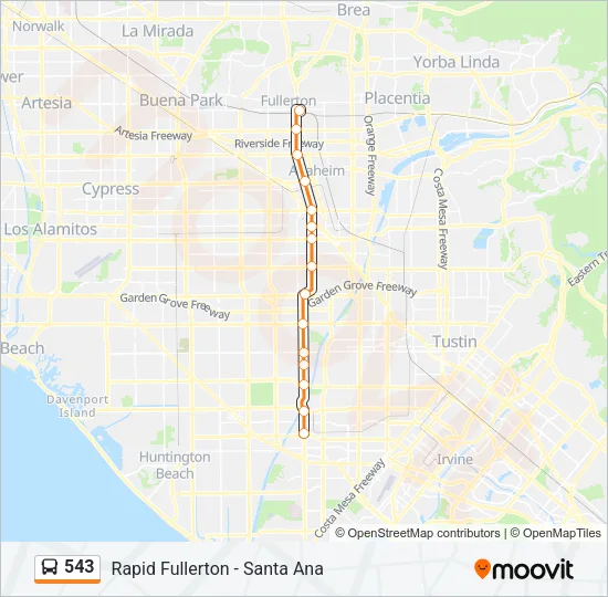 543 Bus Line Map