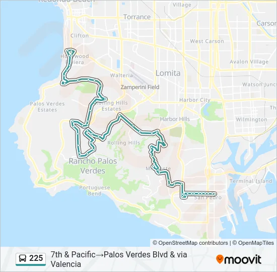 225 Bus Line Map