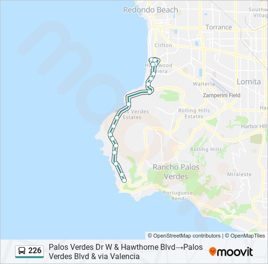 Mapa de 226 de autobús