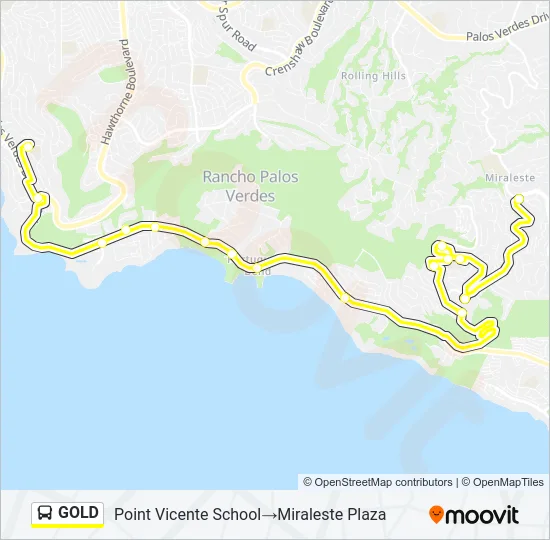 GOLD Bus Line Map