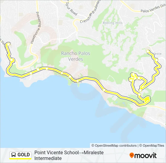 GOLD Bus Line Map