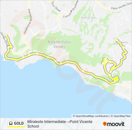 GOLD Bus Line Map
