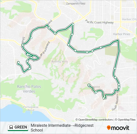 GREEN Bus Line Map
