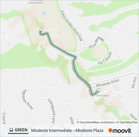 GREEN Bus Line Map