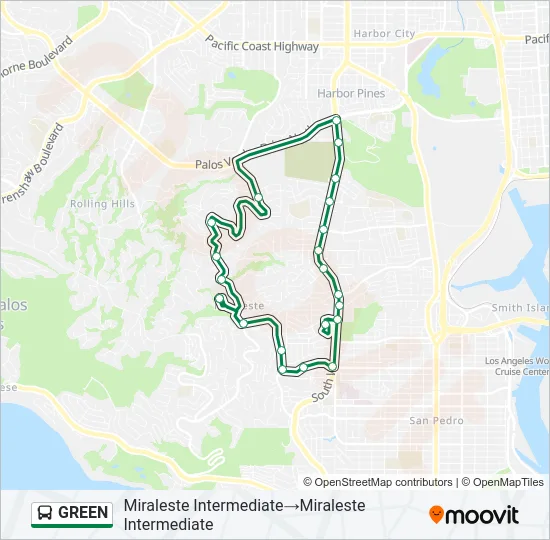 GREEN Bus Line Map