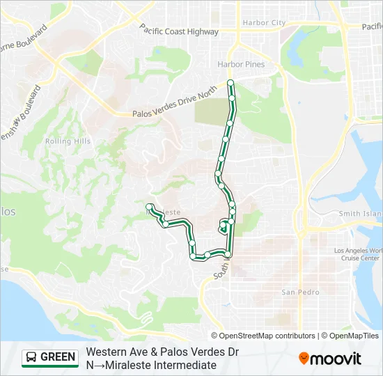 GREEN Bus Line Map