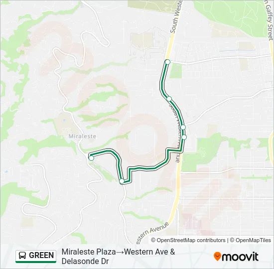 GREEN Bus Line Map