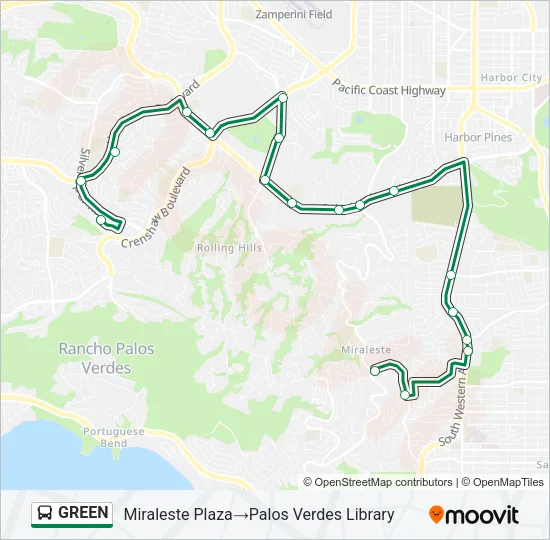 GREEN Bus Line Map