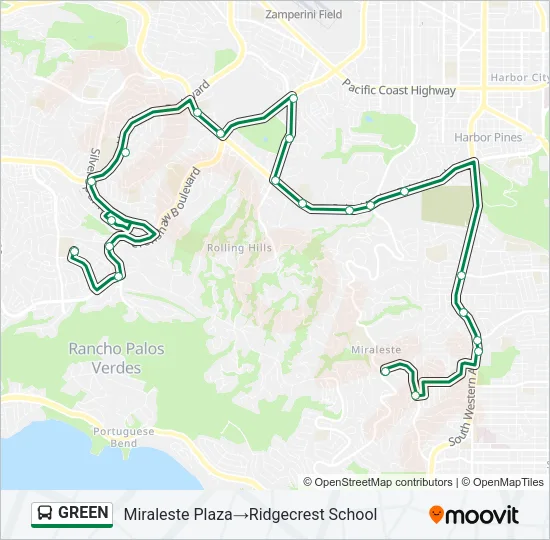 GREEN Bus Line Map