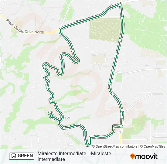 GREEN Bus Line Map