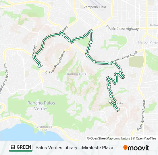 GREEN Bus Line Map