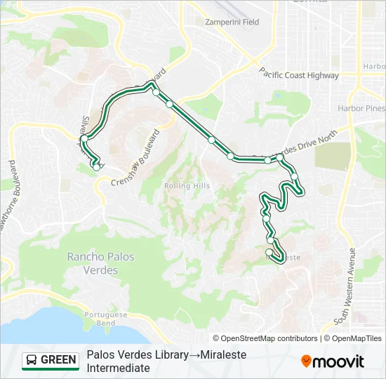 GREEN Bus Line Map