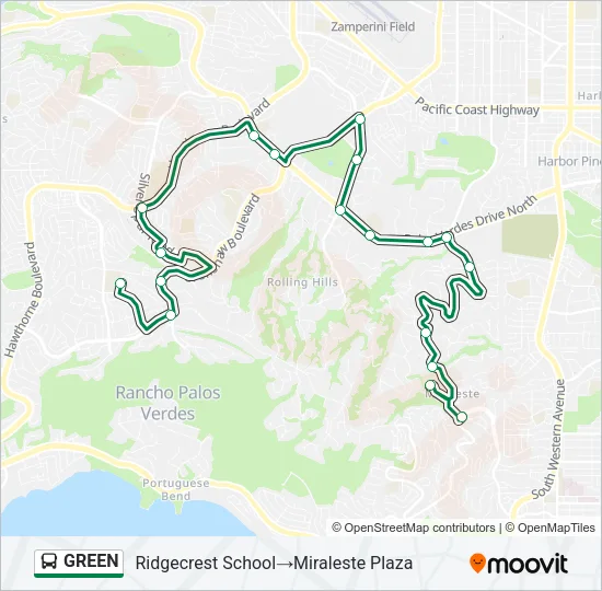 GREEN Bus Line Map
