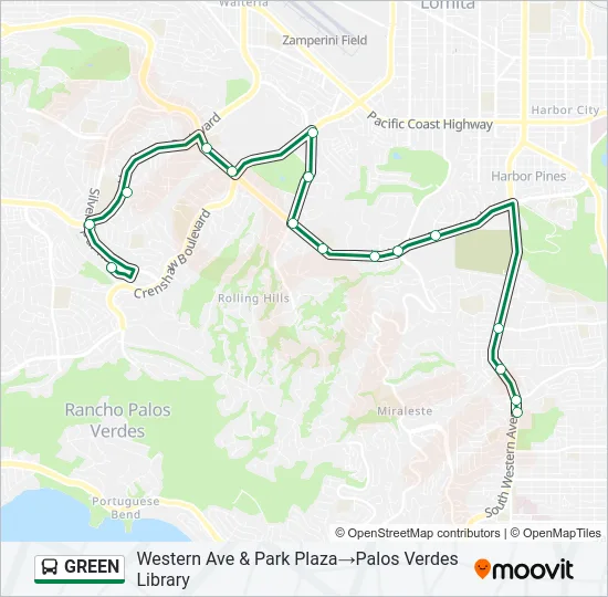 GREEN Bus Line Map