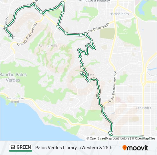 GREEN Bus Line Map