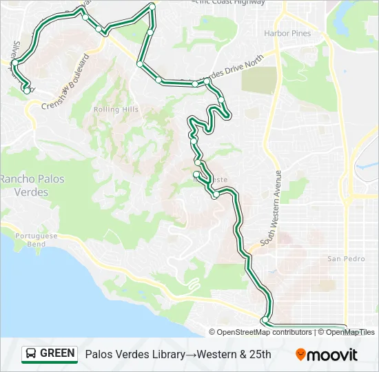 GREEN Bus Line Map