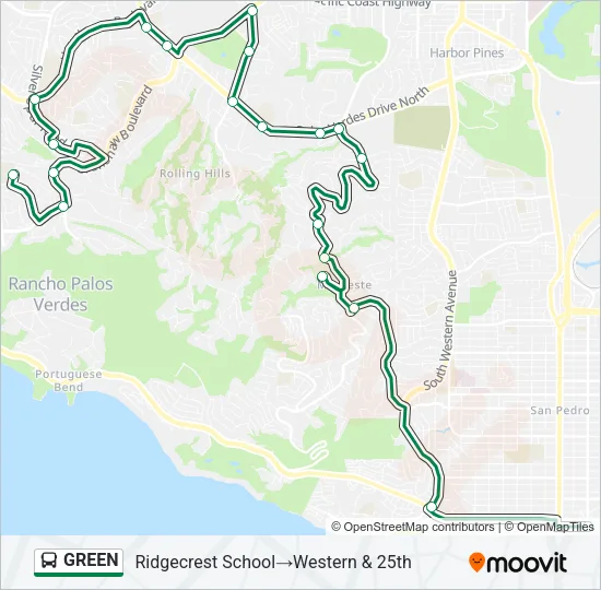 GREEN Bus Line Map