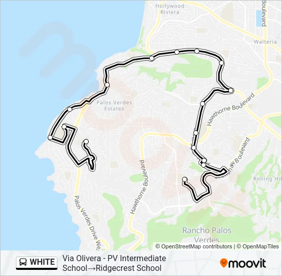 WHITE Bus Line Map