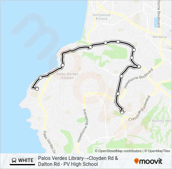 WHITE Bus Line Map