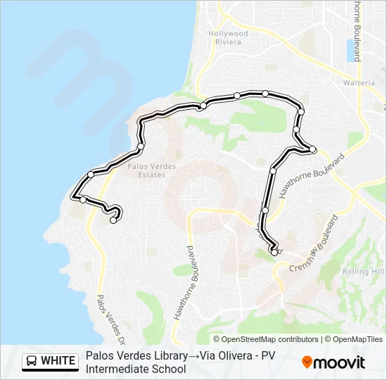 WHITE Bus Line Map