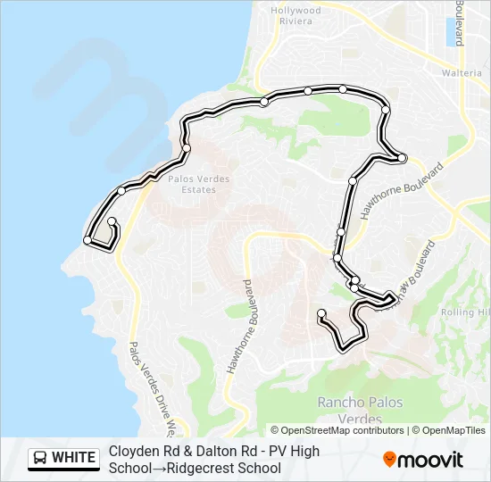 WHITE Bus Line Map