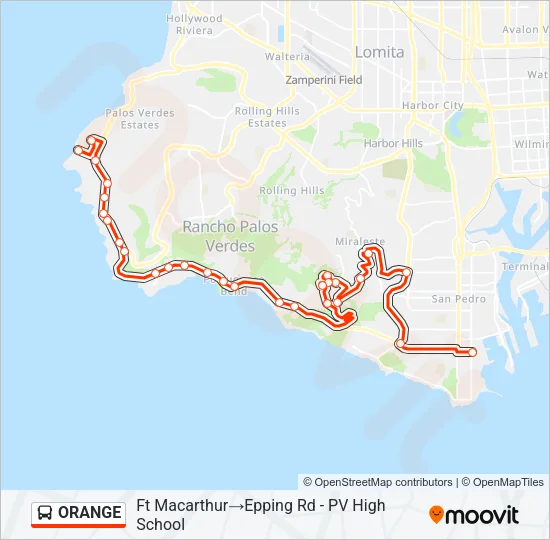 ORANGE Bus Line Map